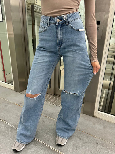 Indy Ripped Stretch Jeans - Denim