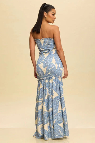 Palm Strapless Maxi Dress